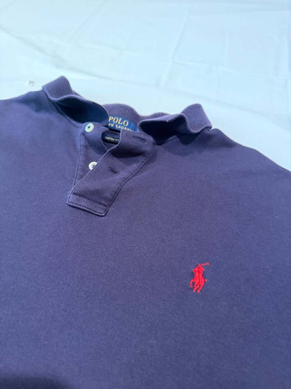 Polo Ralph Lauren Custom Fit Short Sleeve Polo Shirt Navy Blue Mens  XL